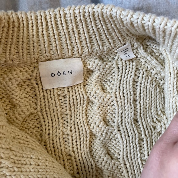 Doen Pomme Cotton Cardigan in cream - Picture 7 of 8